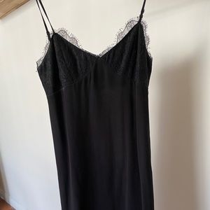 allsaints black slip dress